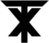 TX Logo featuring against a black background.